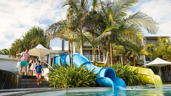 12. RACV Resort NoosaThis place just keeps racking up awards and with good reason.Why we love it: there are 52 one-bedroom suites, 78 two- and three-bedroom apartments and 26 multi-storey three bedroom apartments (some with their own plunge pool).What to consider: it's a community vibe here and a bit of neighbourliness between guests is par for the course.What features does the RACV Resort Noosa have?The Arcuri restaurant will sort out any caffeine cravings.The One Spa is as good as any you’ll find in a five-star hotel.There’s a pair of heated water slides, splash park and playground for kids.What to know: chuck in a tennis court, games room and kids club and you’re all set for a family holiday to remember.Book at Expedia For more great hotels in Noosa and the Sunshine Coast click here