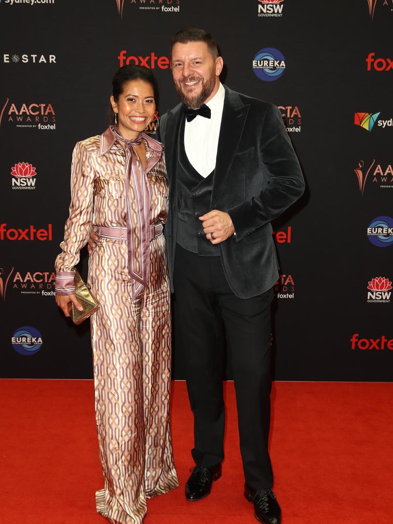 Manu Feildel and wife Clarissa Weerasena. Picture: Brendon Thorne/Getty for AFI