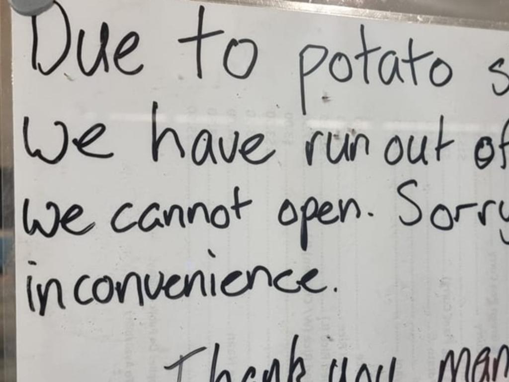 Roy’s Fish &amp; Chips Takeaway Cafe in Batemans Bay, NSW was forced to close their doors several times because they ran out of chips. Picture: Facebook.