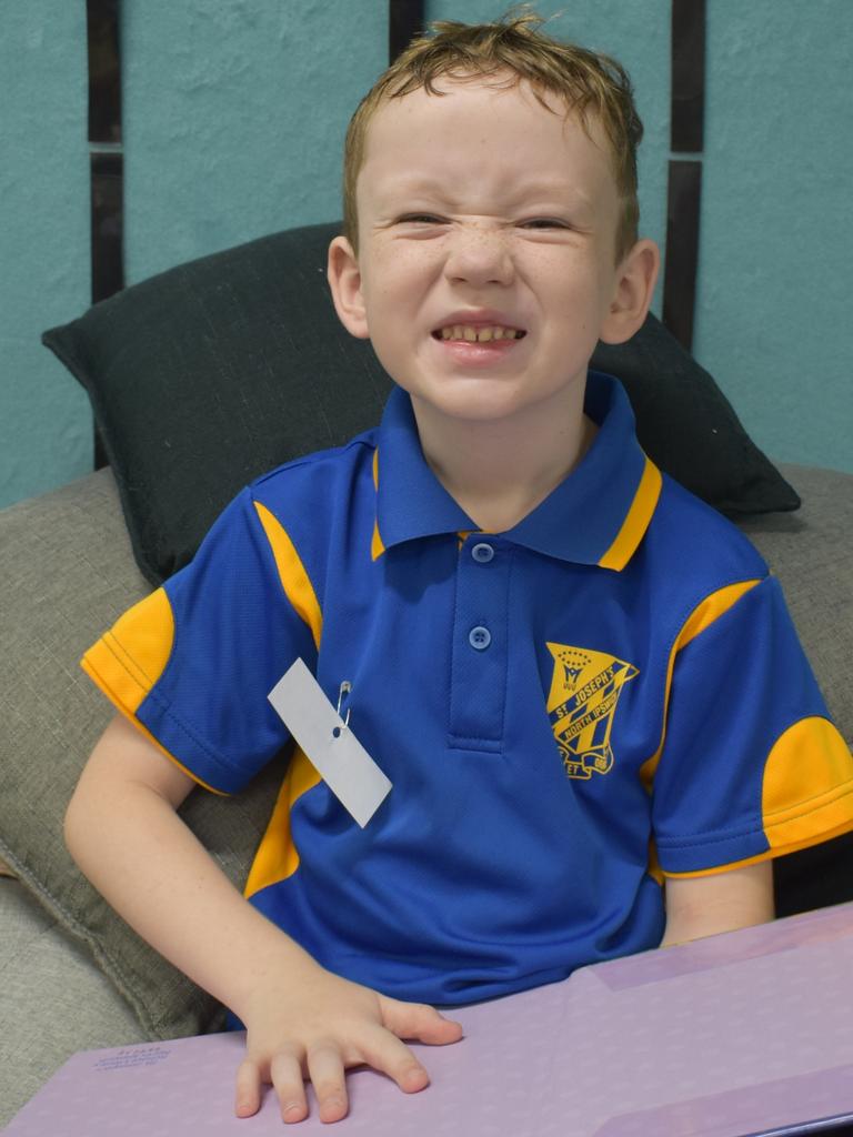 Maverick at St Joseph’s Primary School, Ipswich. Picture: Jonathan O’Neill