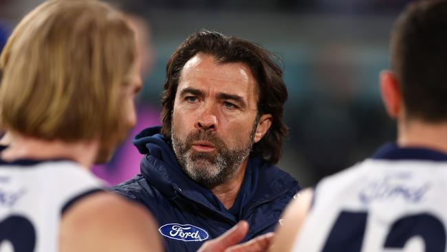 Geelong coach Chris Scott enjoyed another relatively comfortable but has forecast trouble in another area. Picture: Graham Denholm/AFL Photos via Getty Images