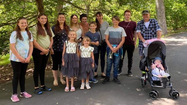 John Tscherkaskyj with his large family. Picture: Supplied