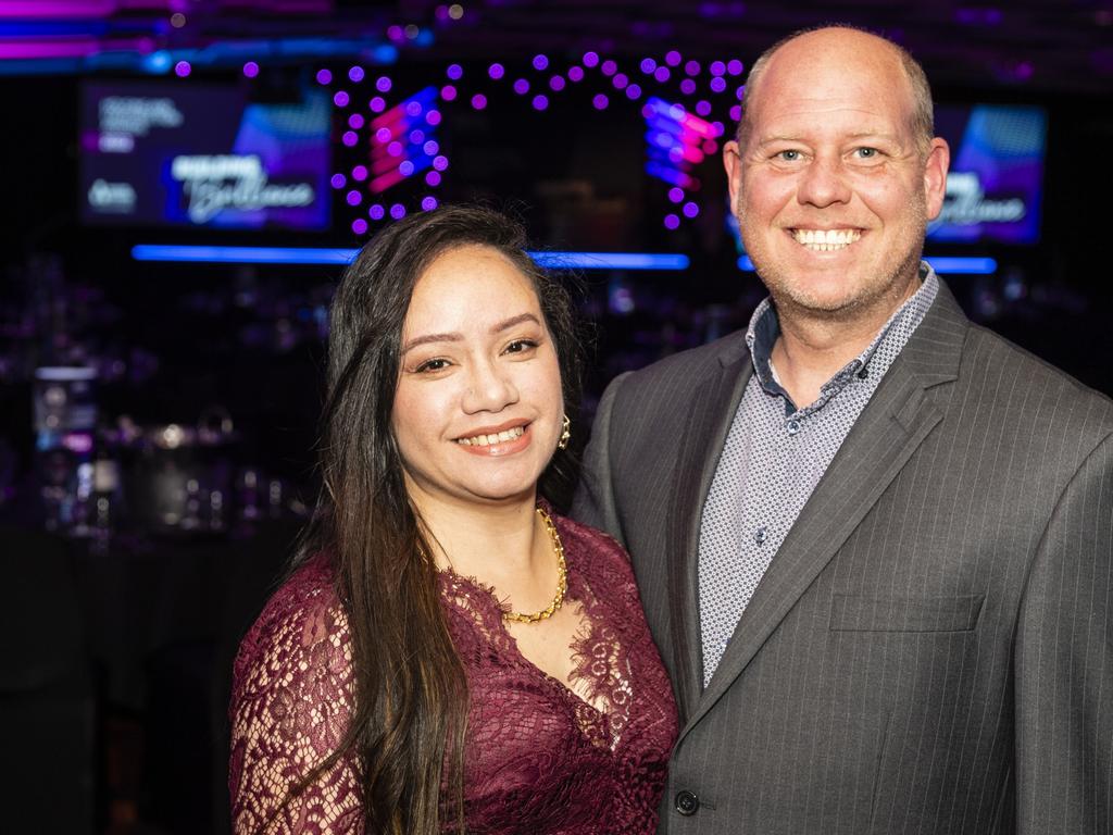 Jane Bray of The Chronicle and Jeff Bray at the Downs and Western Housing and Construction Awards at Rumours International, Friday, July 22, 2022. Picture: Kevin Farmer