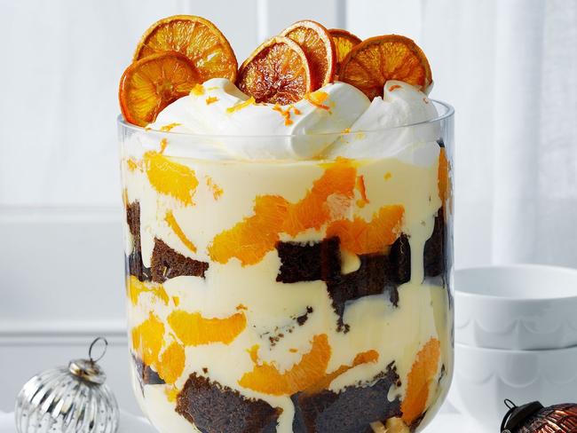 Gingerbread and orange trifle.