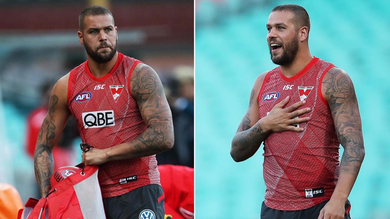 Lance Franklin trained with the Swans on Wednesday.