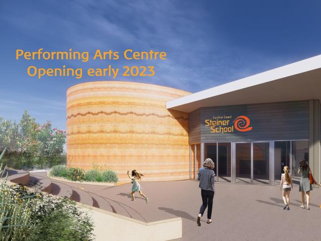 Artists impression of the new performing arts centre under construction.