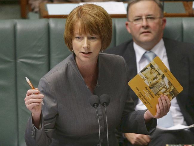 <p>Ms Gillard became known as a fierce parliamentarian, and took the lead in bringing in Labor's Fair Work Bill to replace the ill-fated Work Choices. Fair Work officially took over as the nation's industrial relations system in July 2009. Picture: Kym Smith</p>