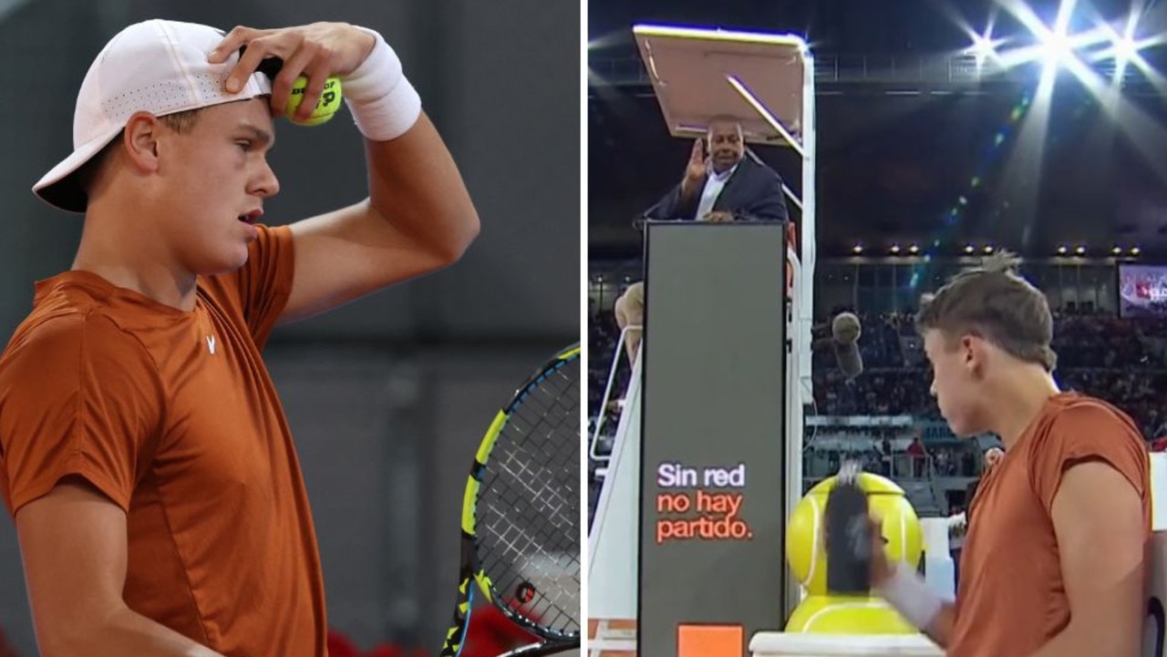 Tennis news 2023 Chair umpire gives Holger Rune a scolding, Madrid Open, scores, video Herald Sun