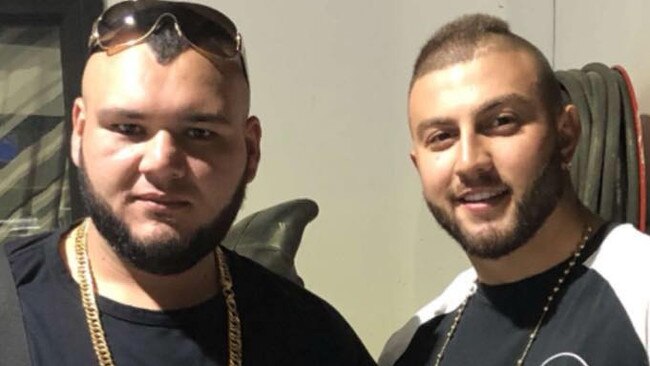 Tony Mokbel's nephew Anthony Mokbel (right) with Ali El Nashar who is accused of opening fire in a fight-night triple shooting in Kensington.