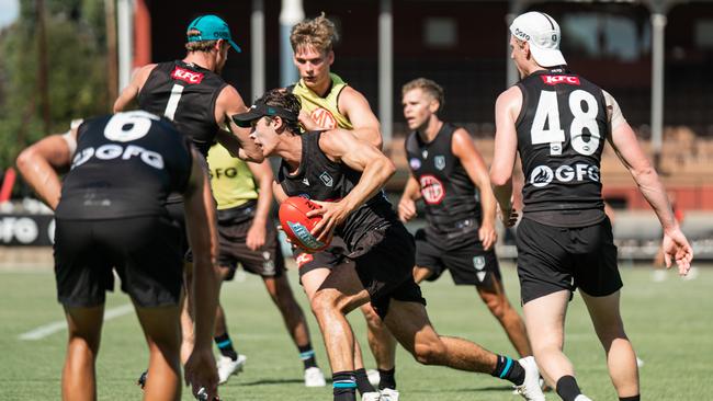 Port Adelaide Football club players at training. Picture: PAFC