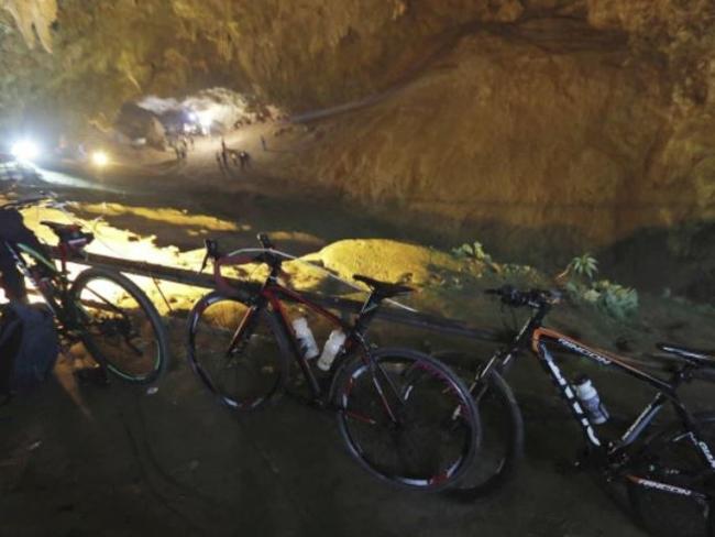 Bikes belonging to the trapped boys at the scene. Picture: Supplied