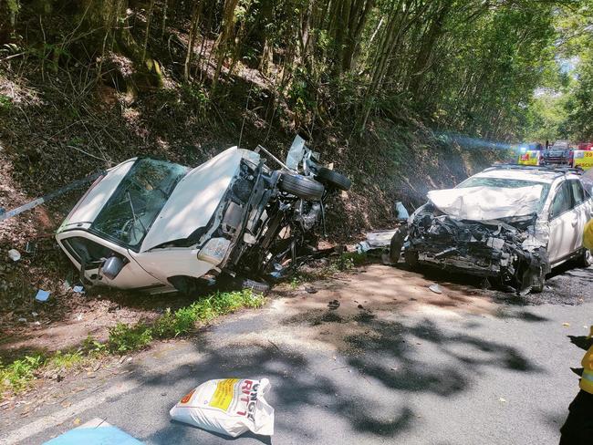 Tweed District VRA assisting other emergency services and police on Tweed Valley Way Stokers Siding after a two-vehicle crash. Picture: Tweed District Rescue Squad