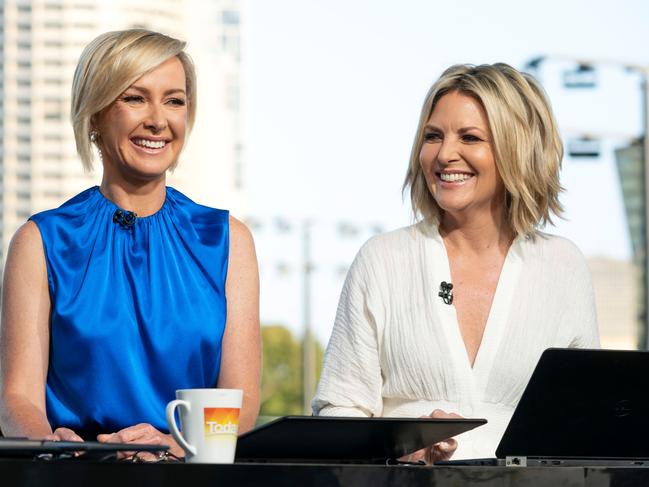 Deb Knight, with Georgie Gardner, during her time as a Today show host.