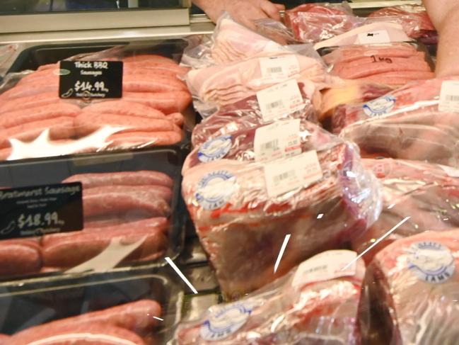 Meat shortages predicted for next week.  Dobbies Butchery owners Richard and Rachael with there fully stocked shop/cabinet. Picture Julianne Osborne