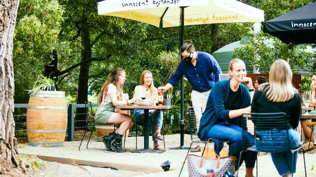 The new Innocent Bystander wine garden in Healesville.