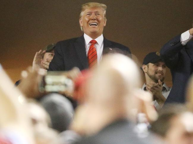 WASHINGTON, DC - OCTOBER 27:  President Donald Trump attends Game Five of the 2019 World Series between the Houston Astros and the Washington Nationals at Nationals Park on October 27, 2019 in Washington, DC. (Photo by Patrick Smith/Getty Images) ***BESTPIX***