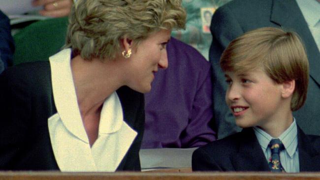 Diana, Princess of Wales with her son Prince William at Wimbledon in 1994.