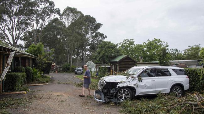 The home of local resident Gary Graham whose home and car were severely damaged. Picture: NewsWire / Simon Bullard.