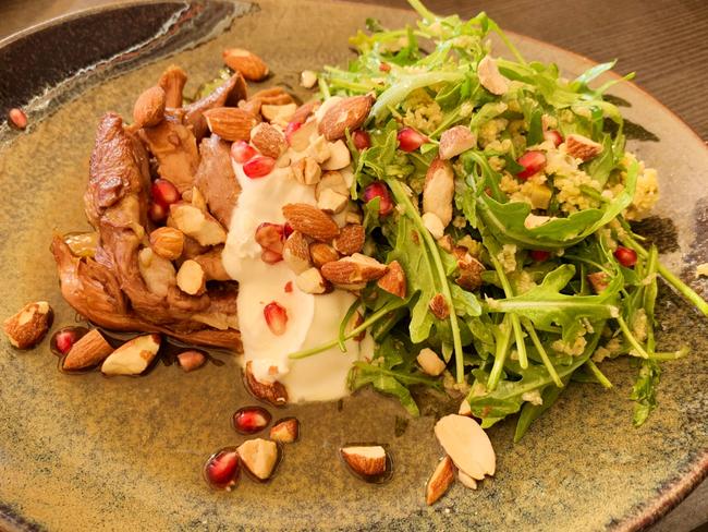 Harvest Kitchen - Hutton Vale lamb with rocket, millet, almond and pomegranate salad - picture Dianne Mattsson