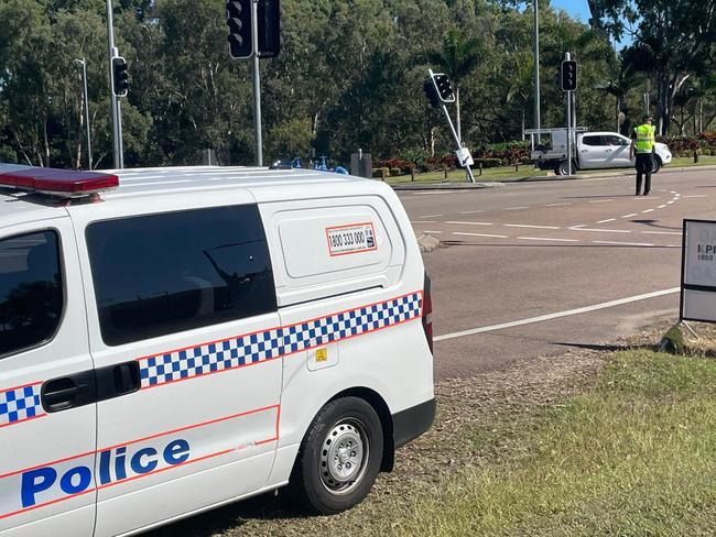 Queensland Ambulance Service confirmed that four patients had been taken to Townsville University Hospital following the accident on Angus Smith Drive in Douglas at 8.40am. Picture: Leighton Smith