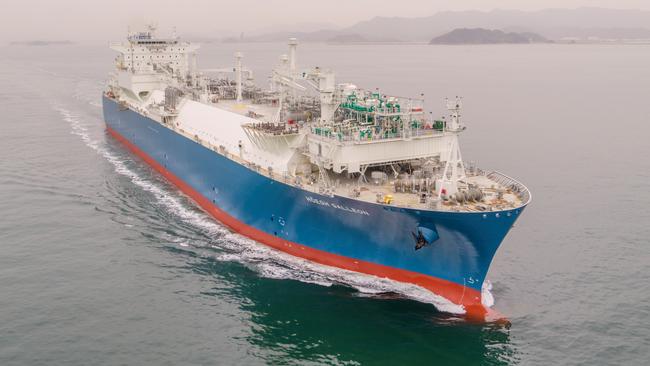 The floating gas terminal used for LNG imports at Port Kembla.