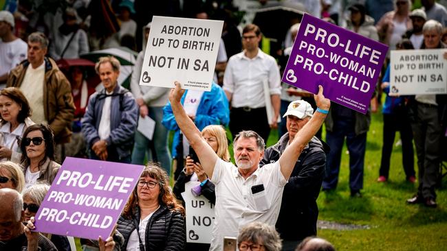 Anti-abortion protesters at the Walk For Life March in the city earlier this month. Picture: Mike Burton