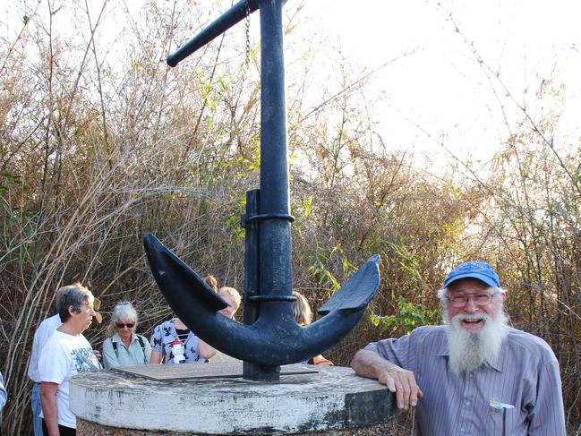 The cairn at Talc Head in Darwin Harbour marking the spot where John Lort Stokes came aboard from The Beagle to get a better look at what he later called Port Darwin.