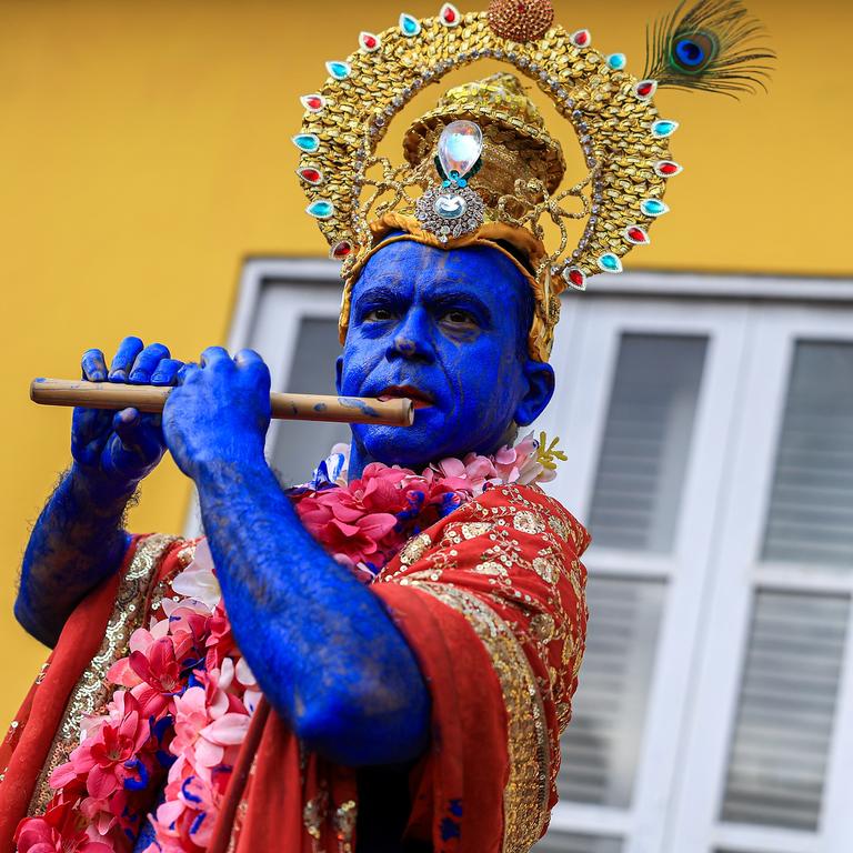 A reveller attends the annual block party known as “Ceu na Terra” during a pre-Carnival parade in Rio de Janeiro, Brazil. Picture: Buda Mendes/Getty Images