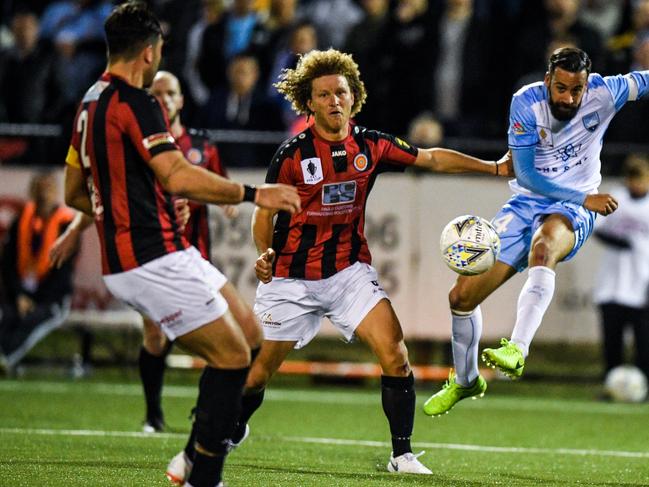 Blake Ricciuto of Rockdale during the FFA Cup in 2018. Picture: AAP Image/Brendan Esposito