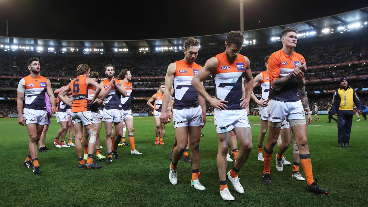 The GWS Giants have existed finals early in the past three seasons. Picture: Phil Hillyard