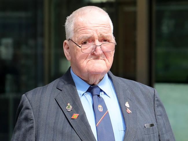 08/10/2019: Vietnam War veteran Brian Lynch, leaves the Aged Care Royal Commission in Melbourne, after giving  evidence about his particular needs in aged care. Stuart McEvoy/The Australian.