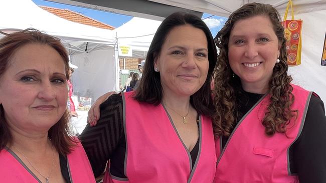 Sotiria Dimitrakopoulou, Gina Svinos and Morfea Brakoulias from St Paraskevi Greek Orthodox Church at Blacktown.