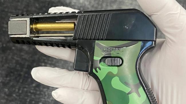 An imitation pistol seized by police after they searched Jamie Marcus Priestly in Hamilton on February 5, 2025. Picture: NSW Police.