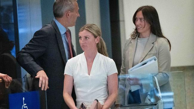 Jamie Kah leaves the white powder hearing in Melbourne on Monday. Picture: Tony Gough