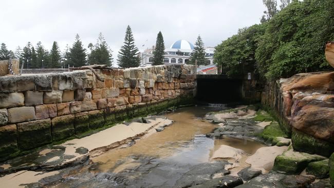 The stormwater pipe at Coogee Beach. Picture: Craig Wilson