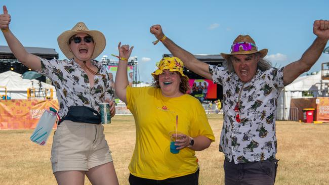 Rheannon Dovey, Gemma Oliver and Stephen Dovey at the 2024 edition of BASSINTHEGRASS. Picture: Pema Tamang Pakhrin