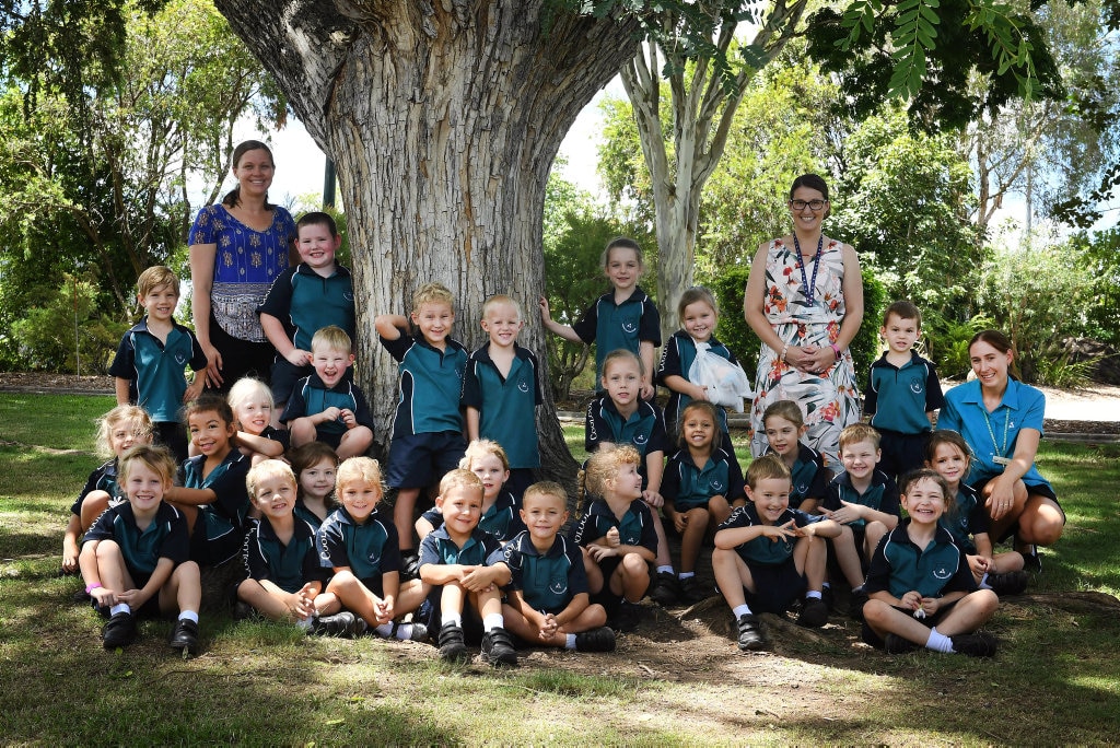 COOLOOLA CHRISTIAN COLLEGE PREP: (Back from left) Teacher aide Kylee Jones, teacher Mrs Amy Chapman, teacher aide Mrs Kalinda Kernick, (third row) Ash Krutsinger, Oisin Bogan, Taylor Grogan, Ava Mahaffey, Noah Chapman (second row) Sienna Sekman, Vae Letelemaana, Kinlee Kropp, Kale Butler, Hunter Speed, Jordan McEwan, Charlise Hooper, Lily Neale, Sarah Sekman, (front row) Mackenzie Renwick, Mitchell Penn, Destiny Blaxland, Caleb Cocks, Abigail Whittle, Reuben Ellingsen, Penelope Davy, Liam Hughes, Charlotte Apostoloff. Picture: Renee Albrecht