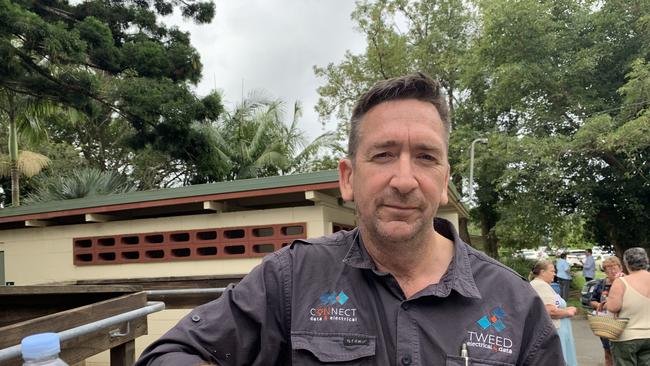 Michael Chaplin outside Tumbulgum Hall. Picture: Liana Walker