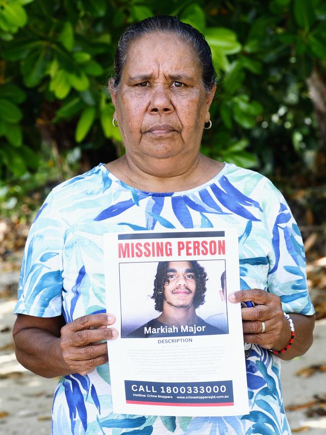 Yarrabah woman Adelaide Sands is appealing for information on the whereabouts of her grandson Markiah Major. Picture: Brendan Radke