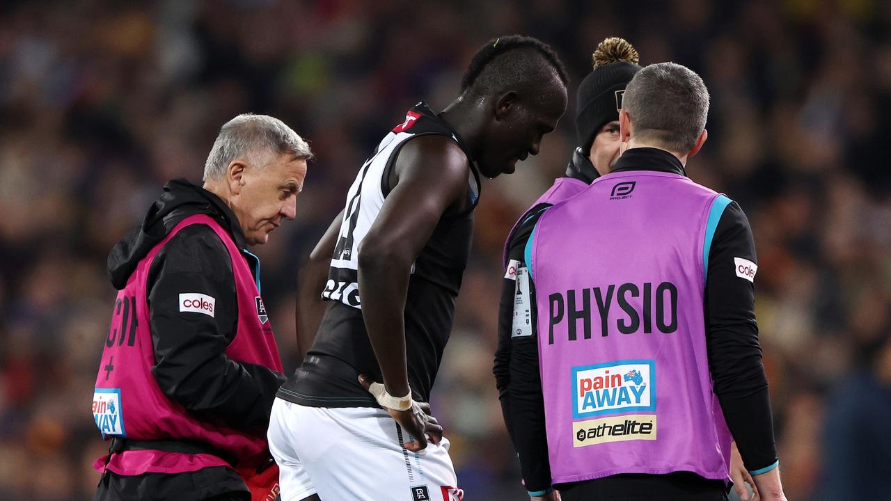 Aliir Aliir of the Power. Picture: Sarah Reed/AFL Photos via Getty Images