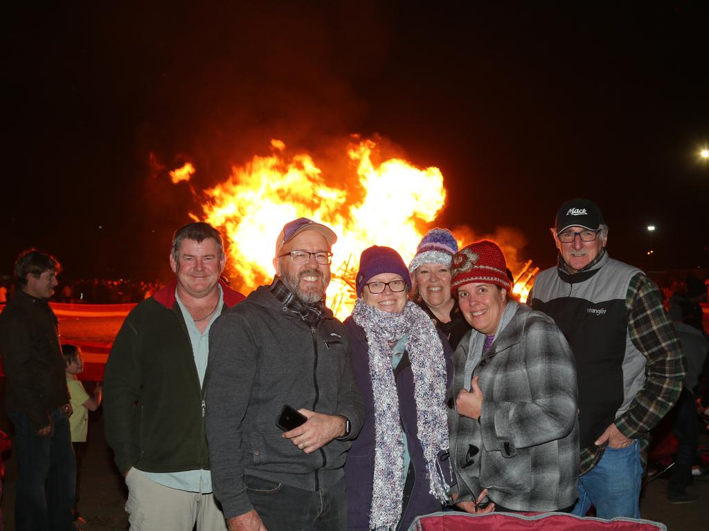 Drew Dugdale, Chris Fox, Sash fox, Cheryl Brushe, Toni Dugdale and Mark Collins at Killarney Bonfire Night 2019.