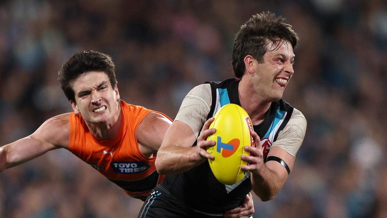 Port Adelaide’s Zak Butters is going into 2024 on the up. Picture: Sarah Reed/AFL Photos via Getty Images