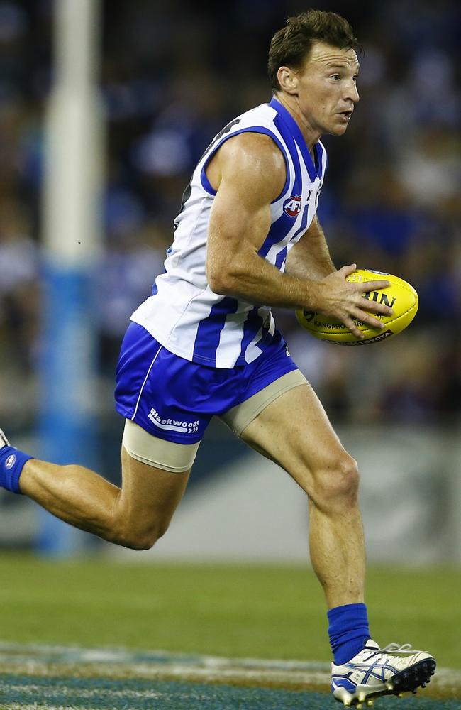 Brisbane players struggled to lay a hand on Brent Harvey. Picture: Michael Klein