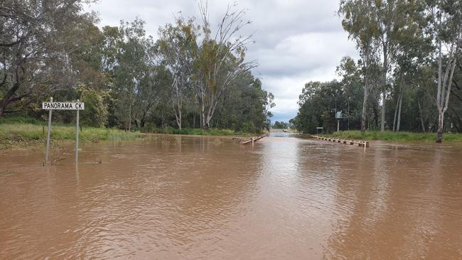 A flooded Panorama Creek at Rolleston. Photos: Nathan Blackburn