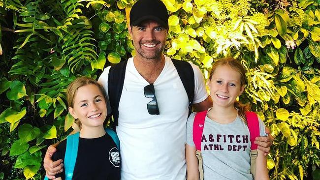 Pete Evans with his daughters Chilli and Indii.