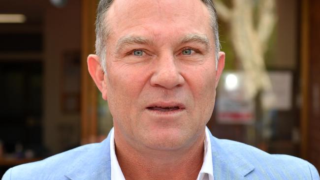 Michael Slater leaving Noosa Magistrates Court after a previous court appearance. Picture: Patrick Woods.