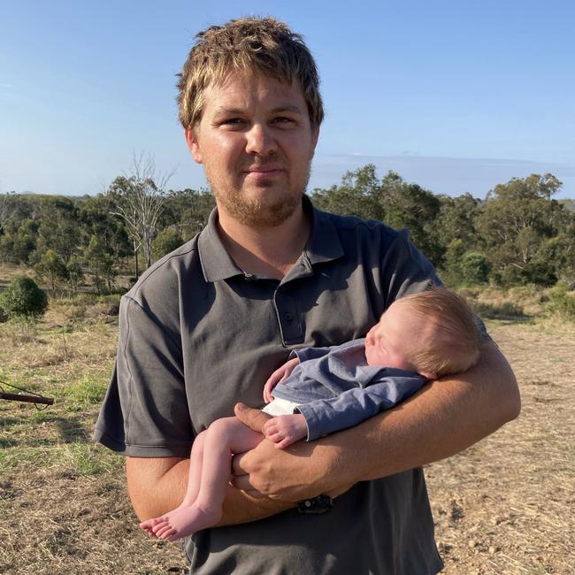 Mount Larcom dad, Paul Sorensen and his wife recently endured an overnight drive from Gladstone to Rockhampton to give birth to their daughter after they were turned away. Picture: Nilsson Jones