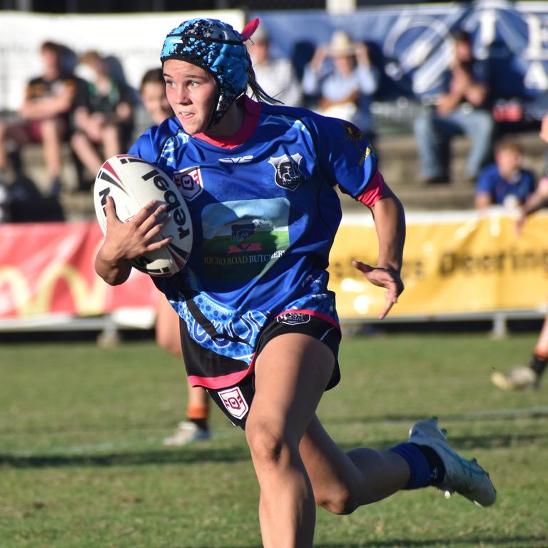 Isabelle Jensen is a fine outside back from Norths in Rockhampton’s junior rugby league competition. Photo: Pam McKay