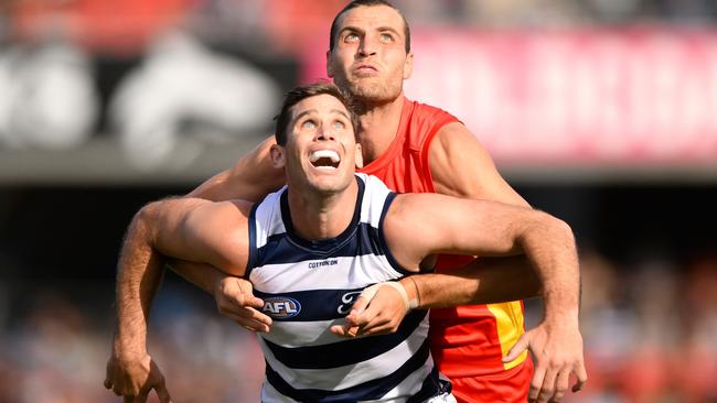 Tom Hawkins needs a rest from games to build his fitness. Picture: Matt Roberts/AFL Photos/Getty Images.