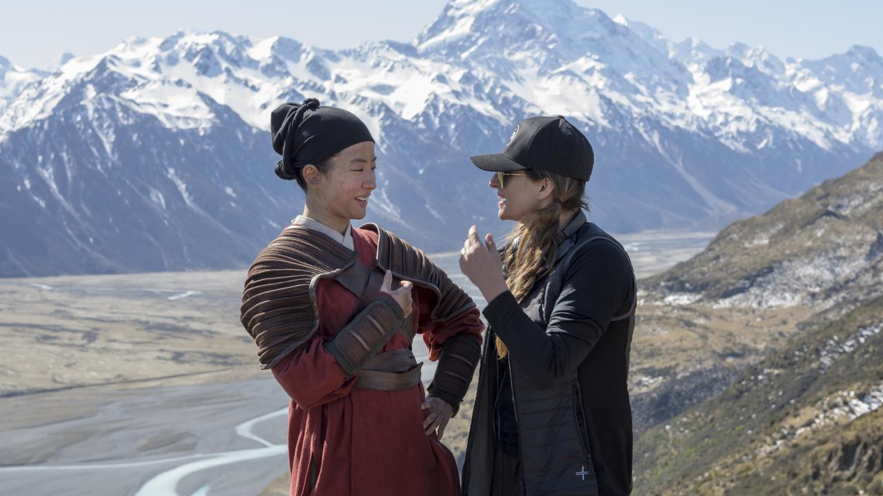 Yifei Liu with Niki Caro while filming in New Zealand Photo: Jasin Boland